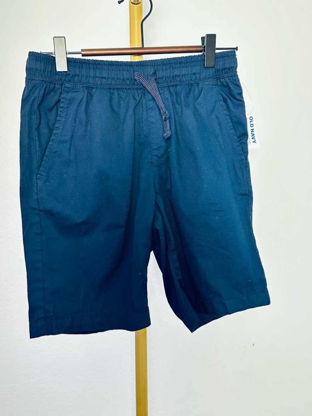 Old Navy Boys Shorts L Built-In Flex Cotton Drawstring Navy Blue NWT Casual
